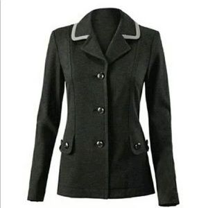 CAbi  3030 Charcoal Military Ponte Blazer Jacket